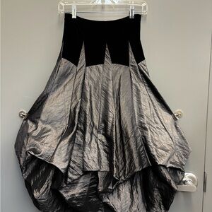 Joseph Ribkoff Vintage Maxi Bubble Skirt Size 4 Black Metallic